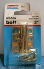 National Hardware 2" Window Bolt, Brass Finish (N151-266) Fs Open. Price: $10.00.