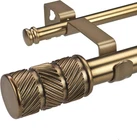 Antique Gold Telescoping Double Curtain Rods 72-144 Inch With Knurl Finial New. Price: $83.99.
