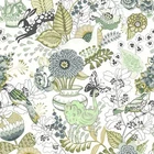 Wudnaye Floral Wallpaper Peel And Stick 17.7INCHX393.6INCH, Green White New. Price: $34.00.