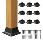 Spaceeup 4X4 Post Base Cover Black Steel Deck Brackets 10PCS 3.6"X3.6" Heavy Dut Open. Price: $32.26.