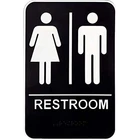 Hillman 844149 Unisex Restroom Sign With Braille 6" 9", White New. Price: $18.24.
