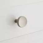 Signature Hardware 1 Lars Solid Brass Round Cabinet Knob - Satin Nickel. Price: $12.00.