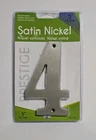 Hy-ko Products Prestige House Number 4 Satin Nickel 5" BR-51SN New. Price: $8.00.