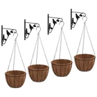 Hanging Basket Brackets With Plant Hanger 4 Pcs Black Steel Vidaxl New. Price: $89.99.