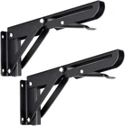 Sumnacon Sturdy Folding Shelf Brackets - Heavy Duty Black Metal Triangle Table New. Price: $21.90.