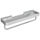 Danpoo 16 Inch Long Floating Bathroom Shelf Towel Bar Clear Tempered Glass Wall New. Price: $34.76.