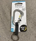 Nite Ize CSLW3-11-R6 Slidelock Ring, Aluminum Locking Carabiner Key, 25LB Silver New. Price: $7.19.