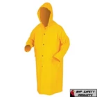 Safety Rain Coat Yellow Jacket 49" Detachable Hood .35MM Pvc / Polyester New. Price: $18.20.