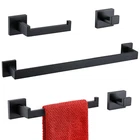 Turs Matte Black 5-PIECE Bathroom Hardware Set Towel Bar Hand Holder New. Price: $76.24.