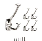 Polished Nickel Hooks Large Wall Mounted Decorative Solid Heavy-duty Double-s... New. Price: $43.15.