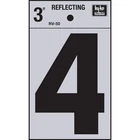 Pack Of (10) Hy-ko RV-50 Self-stick Reflecting Number 4, 3", Black New. Price: $8.99.