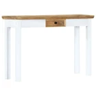 Vidaxl Solid Mango Wood Console/side Table 43.3"X13.7"X29.5", White And Brown, New. Price: $186.99.