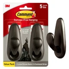 Large Oil Rubbed Bronze Metal Coat Hooks 2 4 Strips Holds 5 Lb Adhesive New. Price: $34.47.