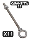11-PACK National Hardware N245-118 Galvanized Forged Steel Eyebolt 5/16 X 4-1/4" New. Price: $24.94.