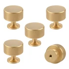 Urnew- 5 Pack Solid Brass Kitchen Cabinet Knobs 1.1 Inch Brushed Gold Dresser. Price: $49.98.
