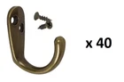 *lot Of 40* Gliderite 1-3/4 In. X 1-1/2 Antique Brass Small Robe/coat Hooks New. Price: $39.99.