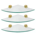 Jqk Corner Glass Shelf 10.67 Inch Brushed Gold Bathroom 304 Stainless Steel New. Price: $144.11.