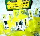 Vintage Stanley Hardware Lot Of Open Hooks V8470 US2C 1" Steel Zinc Usa Nos. Price: $12.95.