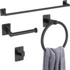 Matte Black Bathroom Accessories Set, Pieces Hardware 24 Inch New. Price: $26.99.