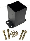Vevor 4X4 Steel Post Base Bracket Heavy Duty Black Powder Coat Open. Price: $19.99.