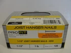 National 0096098 Hot-dipped Galvanized Joist Hanger Nails, 1-1/2" New. Price: $12.95.