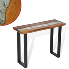 Vidaxl Console Table With Glass And Resin Inlay 39.4''X13.8''X29.5'' Teak Wood New. Price: $226.99.