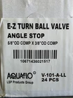 Aquaflo V-101-A-LL E-z Turn Ball Valve Angle Stop 5/8 Od Comp X 3/8 24PC New. Price: $166.25.