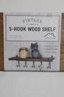Wall Shelf Spectrum 5-HOOK Wood 18 Inch Hardware Vintage Looking New. Price: $25.95.