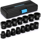 Caeekee 15-PIECE 1/2" Drive Metric Low Profile Nano Impact Socket Set, 10-24MM, New. Price: $35.85.