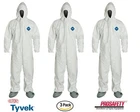 3- Dupont Tyvek TY122S Disposable Coveralls Cleaning Spray Painting Bunny Suits New. Price: $27.79.