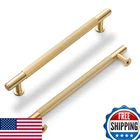 Saliseng Solid Brass Kitchen Cabinet Pulls 5 Pack Brushed Gold Drawer Handles 6" New. Price: $107.44.