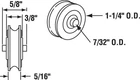 Prime-line 131972 Steel Sliding Glass Door Roller Assembly 1-1/4 DIA.X5/16 In. New. Price: $11.59.
