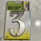 Hy-ko Products Prestige House Number 3 Satin Nickel 5" BR-51SN New. Price: $7.95.