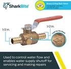 Sharkbite Ball Valve 1/2" Pex With Drain Port For Servicing 24612LFA New. Price: $26.99.