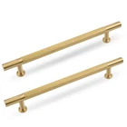 Urnew 5 Pack Brushed Gold Cabinet Pulls, Solid Brass Kitchen Drawer Handles, 6-1. Price: $70.29.