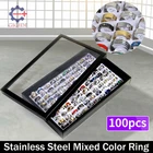 100PCS Mix Lot Stainless Steel Rings Wholesale Women Fashion Jewelry Us New. Price: $11.89.
