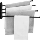 Extra Long 19.5" Swivel Towel Rack Matte Black Wall-mounted 4-ARM Bar New. Price: $100.99.