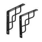 2 Pcs 6INCH Shape Decorative Shelf Brackets, Wall Mounted Supports Bl... New. Price: $17.75.