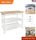 Kitchen Island With Solid American Hardwood Top, Natural/white, 40" 373-91 New. Price: $279.94.