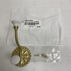 Beaded Floral Brass Double Hook With Porcelain Knobs - Satin New. Price: $14.39.