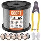 Rectoo 600FT 1/8" T316 Stainless Steel Cable With Cutter, 7X7 Strands Aircraf... New. Price: $95.16.