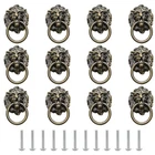 Murtenze 12 Pieces Antique Lion Head Cabinet Knobs, Ring Pulls Bronze, New. Price: $18.20.