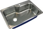 Transolid MTSO33229-1 Meridian Stainless Steel 1-HOLE Drop-in Single Bowl Sink New. Price: $174.00.