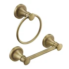 Rumose Antique Brass Toilet Paper Holder & Towel Ring Set Wall Mount Bathroom New. Price: $50.98.