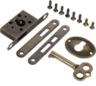 Dophee 1SET Antique Bronze Full Mortise Mini Decorative Locks With Key. Price: $16.99.