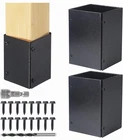 Stainless Steel Adjustable Post Protectors 3.3"-6" Black 3-PACK Mailbox Fence Open. Price: $35.99.