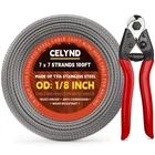 Celynd Stainless Steel Cable For Railing - 100FT 1/8" T316 Wire Rope Fo... New. Price: $37.96.