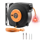 Retractable Extension Reel, 30 Ft, Heavy Duty 16AWG/3C Sjtow Power Cord, Wi New. Price: $63.88.