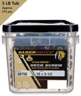 Saberdrive Tan XL1500 Coated #10 3-1/2" Exterior Star Multi-purpose Deck New. Price: $40.00.