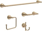 Delta Mylan 4-PIECE Bathroom Set Champagne Bronze 18" Towel Rack, Toilet Paper Open. Price: $104.99.